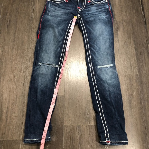 TRUE RELIGION HAND PICKED SKINNY RIPPED WOMENS JEANS - Picture 6 of 12